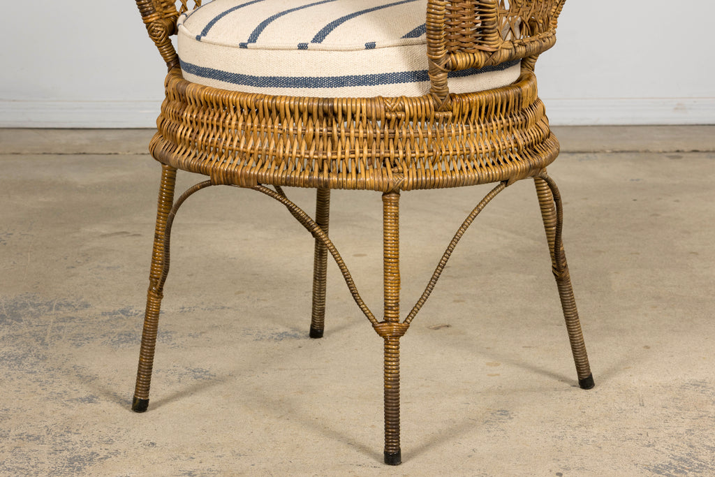 Set of Six Mid 20th Century French Riviera Rattan Armchairs, Provence