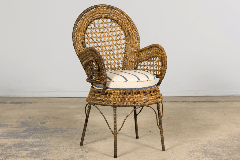 Set of Six Mid 20th Century French Riviera Rattan Armchairs, Provence