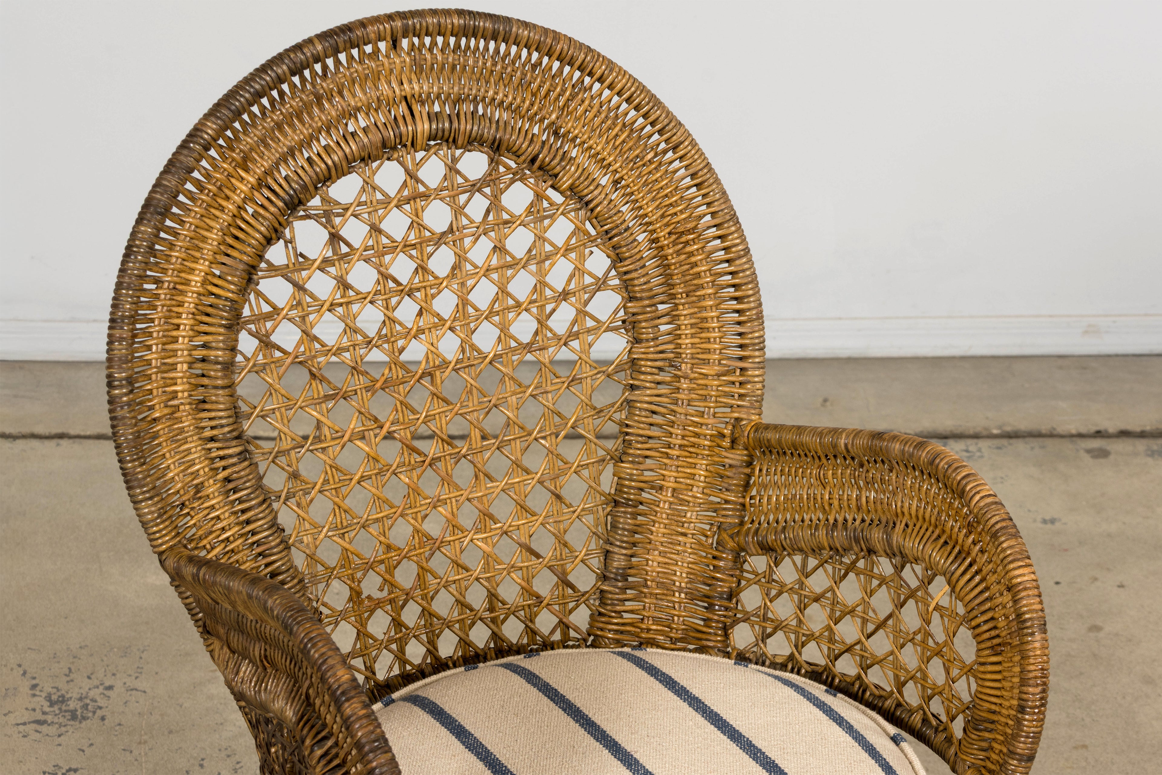 Set of Six Mid 20th Century French Riviera Rattan Armchairs, Provence