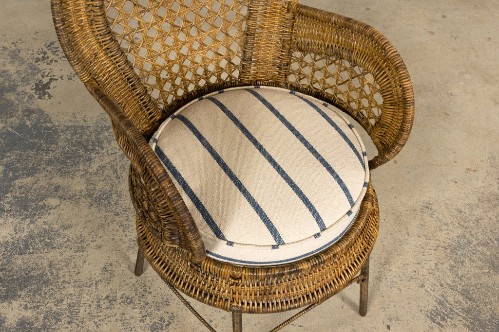Set of Six Mid 20th Century French Riviera Rattan Armchairs, Provence