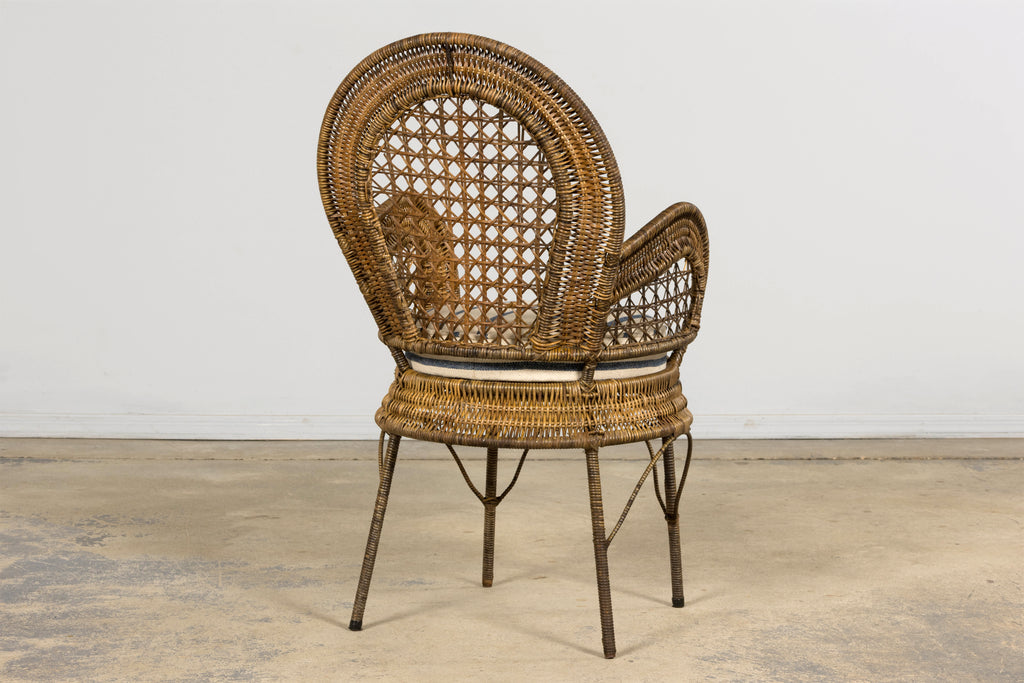 Set of Six Mid 20th Century French Riviera Rattan Armchairs, Provence