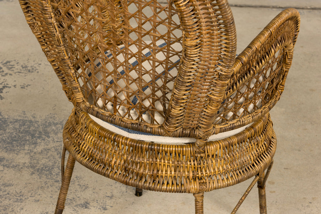 Set of Six Mid 20th Century French Riviera Rattan Armchairs, Provence
