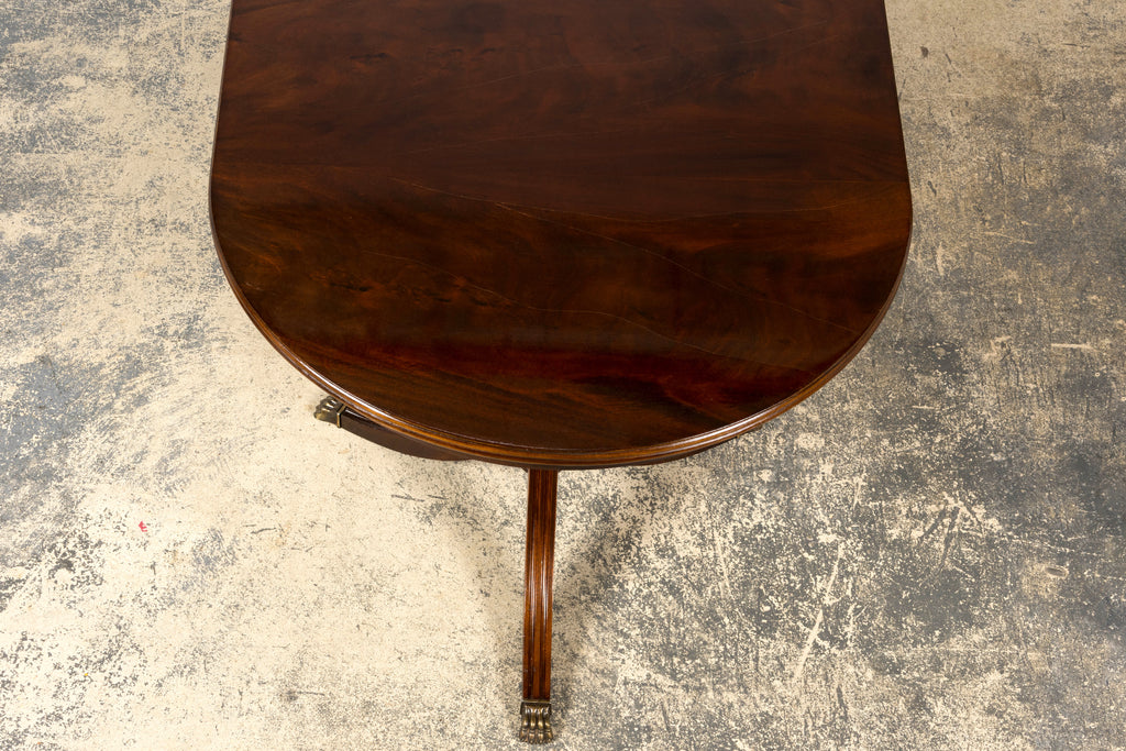 Mid-Century English Georgian Style Mahogany Double Pedestal Extendable Dining Table