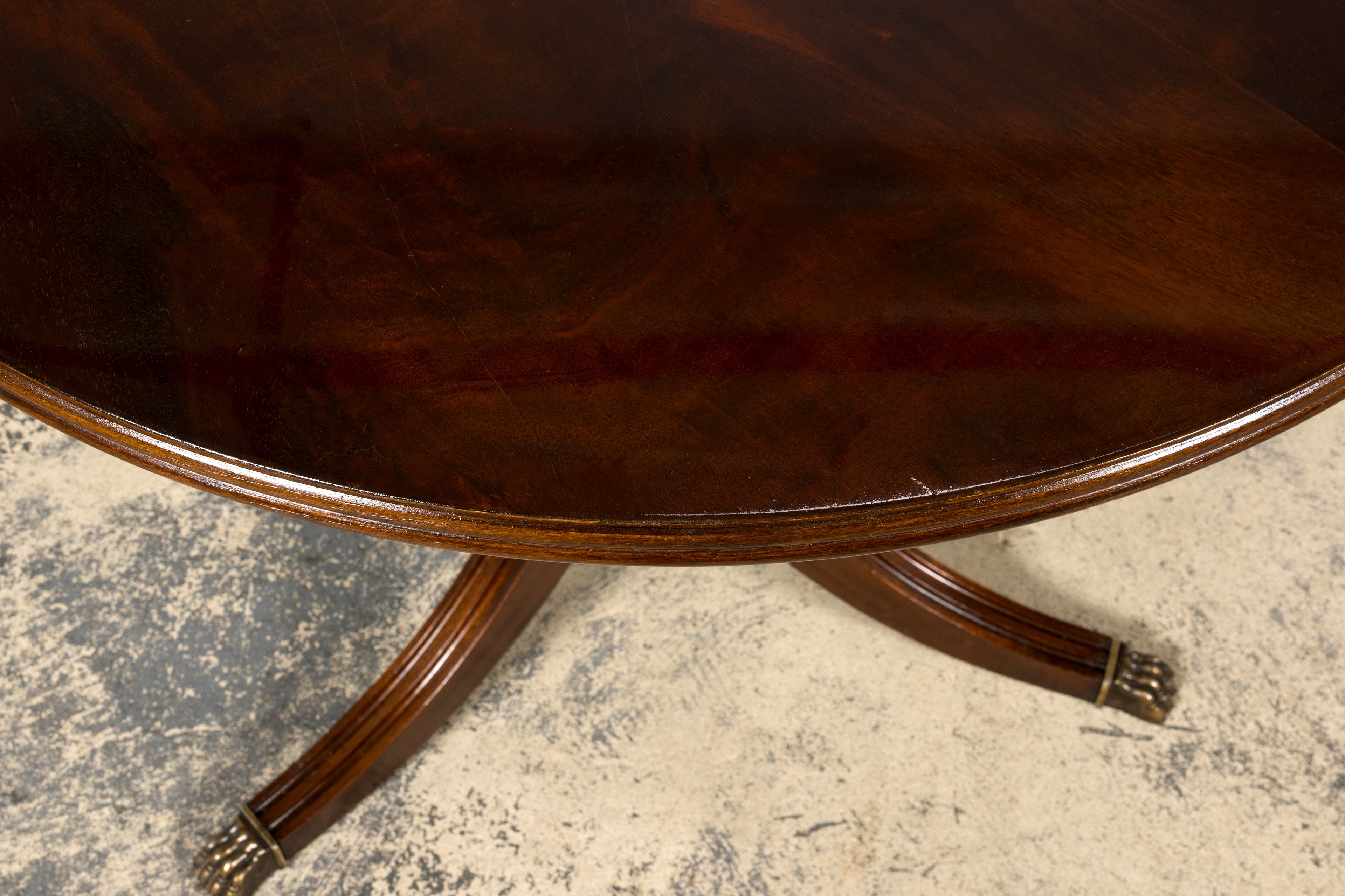 Mid-Century English Georgian Style Mahogany Double Pedestal Extendable Dining Table