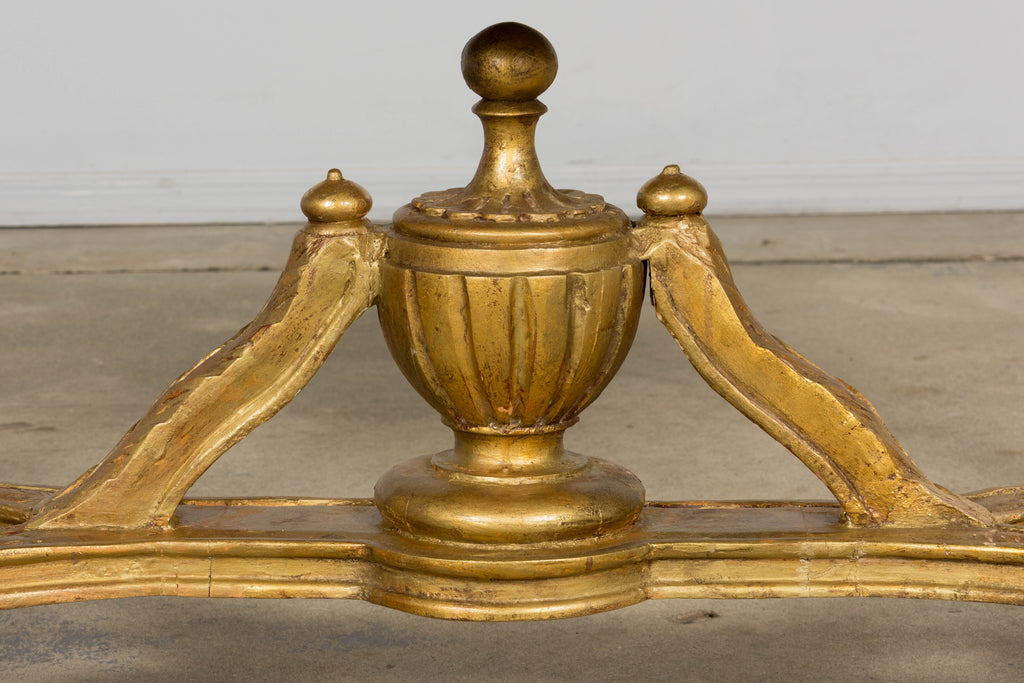 Mid 19th Century French Napoleon III Giltwood Coffee Table with Rouge Marble Top, Provence