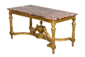 Mid 19th Century French Napoleon III Giltwood Coffee Table with Rouge Marble Top, Provence