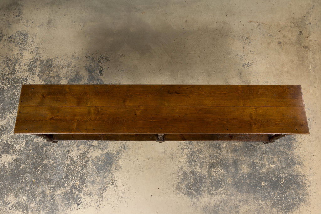 ON HOLD Mid 19th Century French Provincial Oak Draper’s Console Table