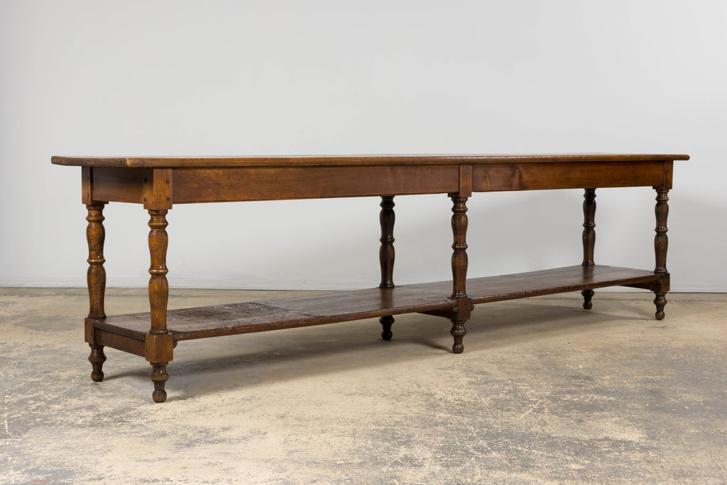 ON HOLD Mid 19th Century French Provincial Oak Draper’s Console Table