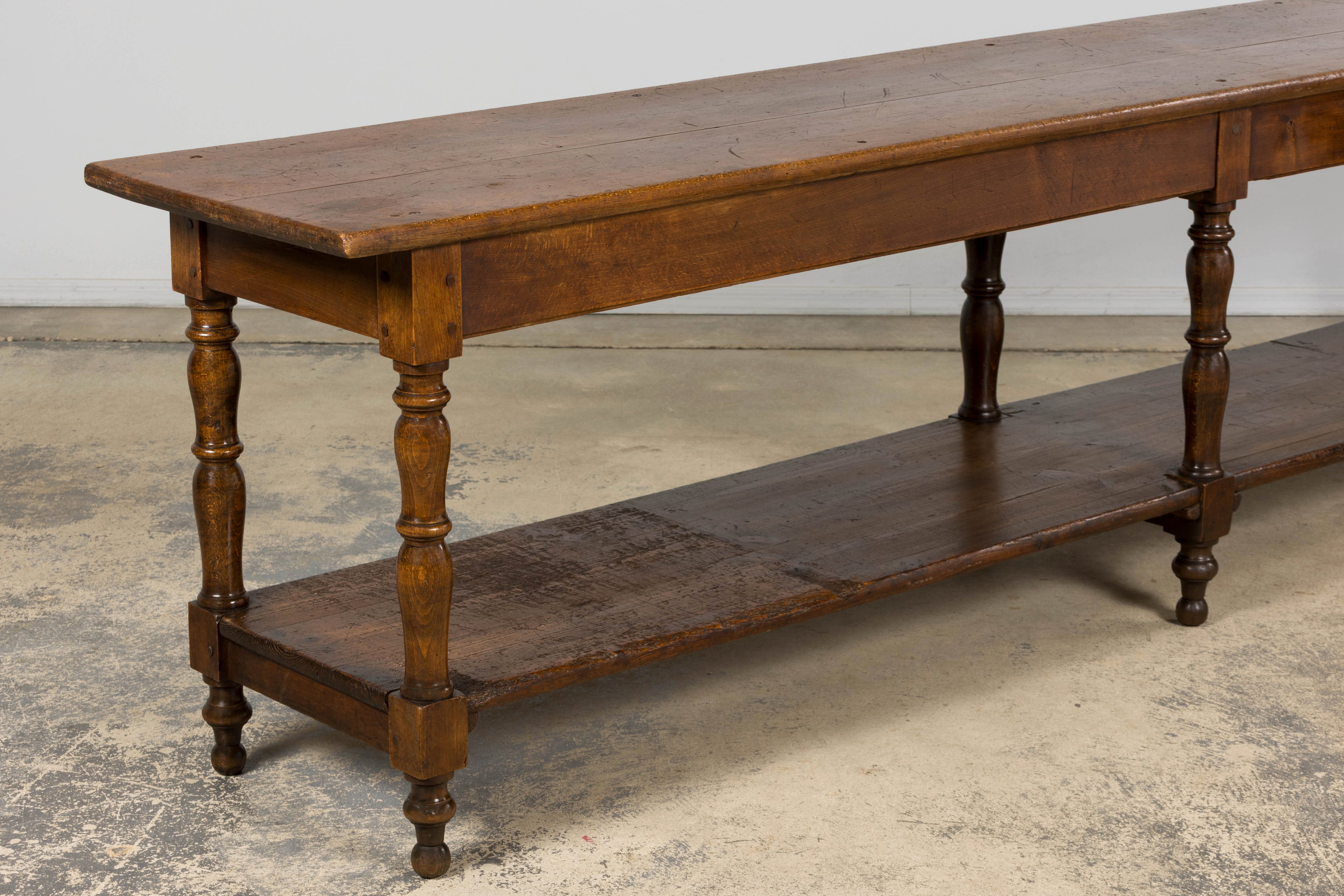ON HOLD Mid 19th Century French Provincial Oak Draper’s Console Table