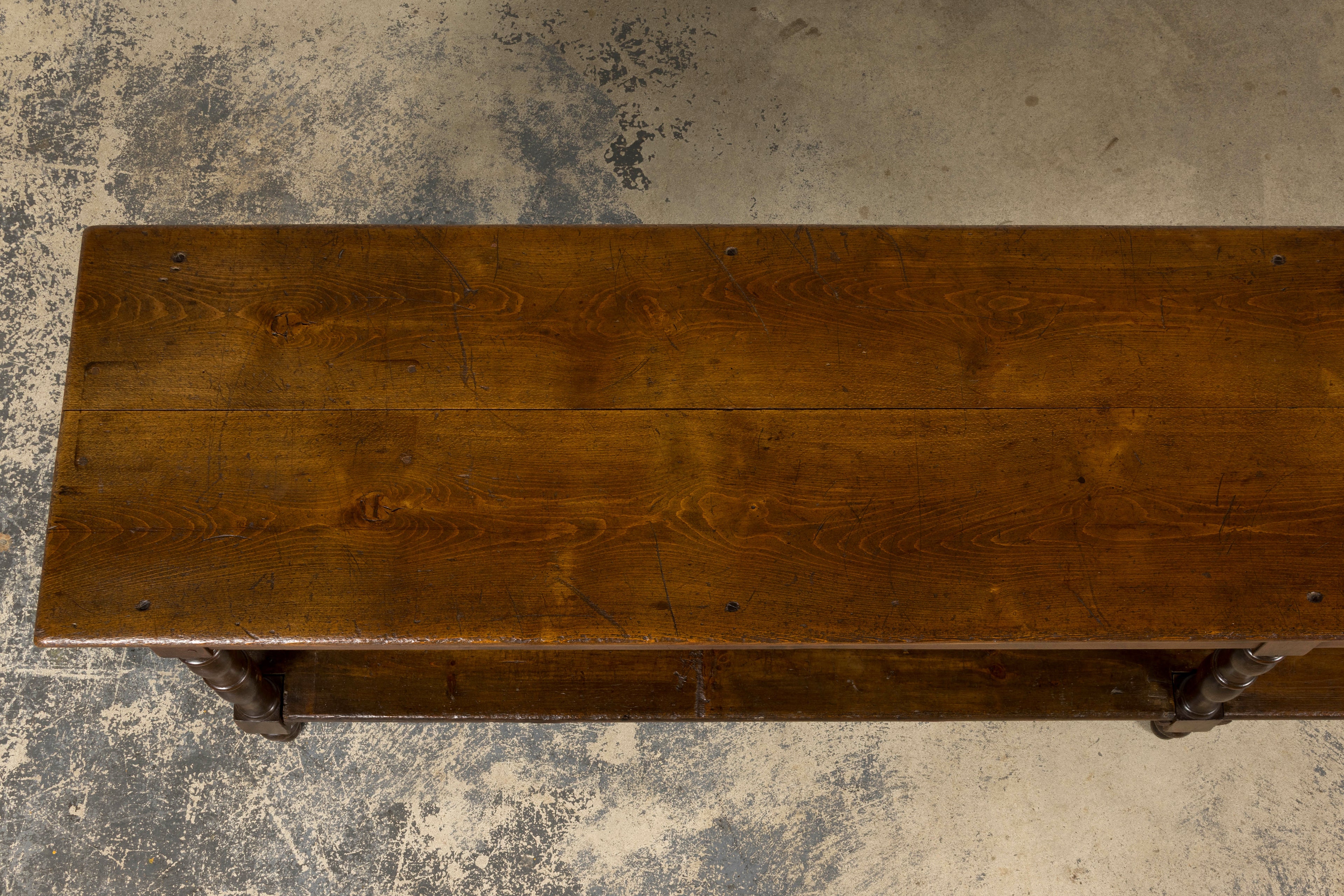 ON HOLD Mid 19th Century French Provincial Oak Draper’s Console Table