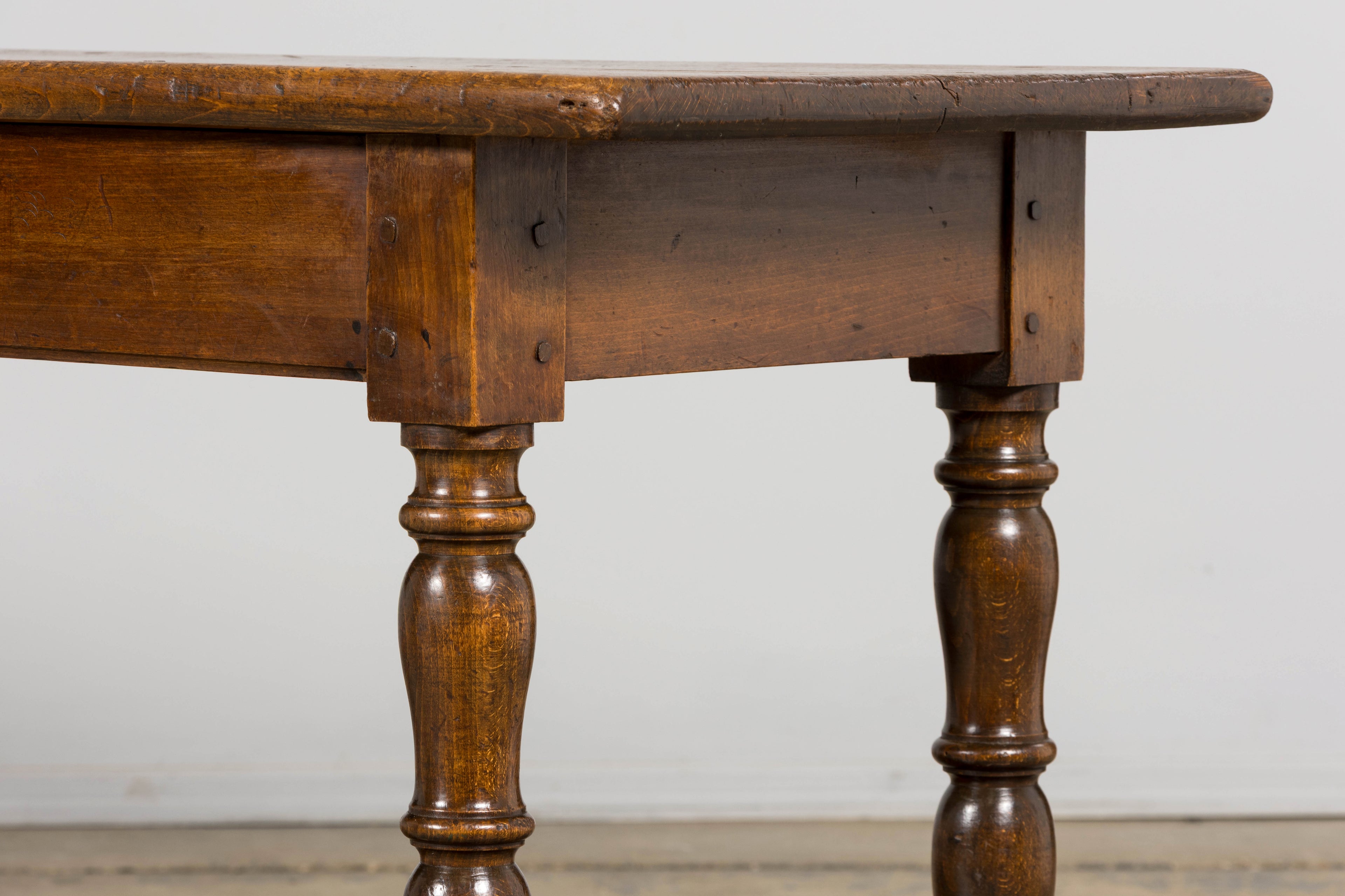 ON HOLD Mid 19th Century French Provincial Oak Draper’s Console Table