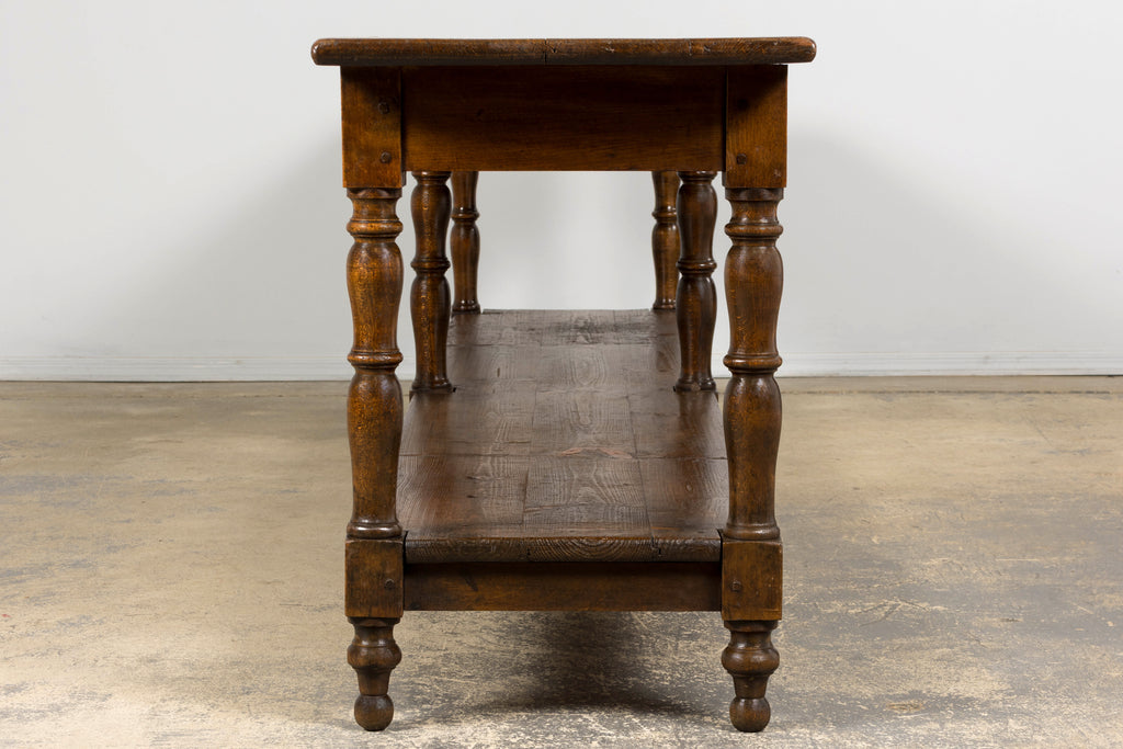 ON HOLD Mid 19th Century French Provincial Oak Draper’s Console Table
