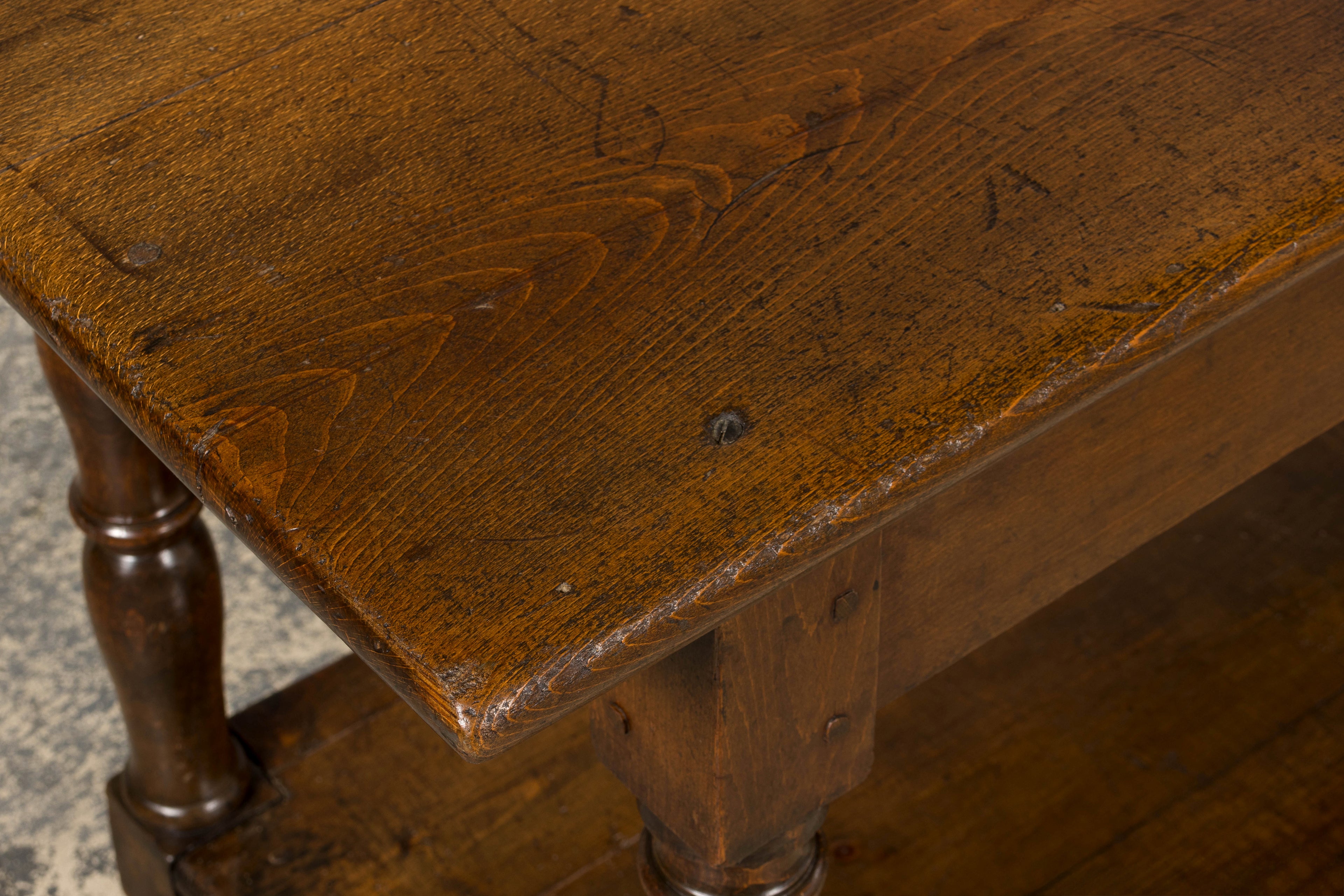 ON HOLD Mid 19th Century French Provincial Oak Draper’s Console Table