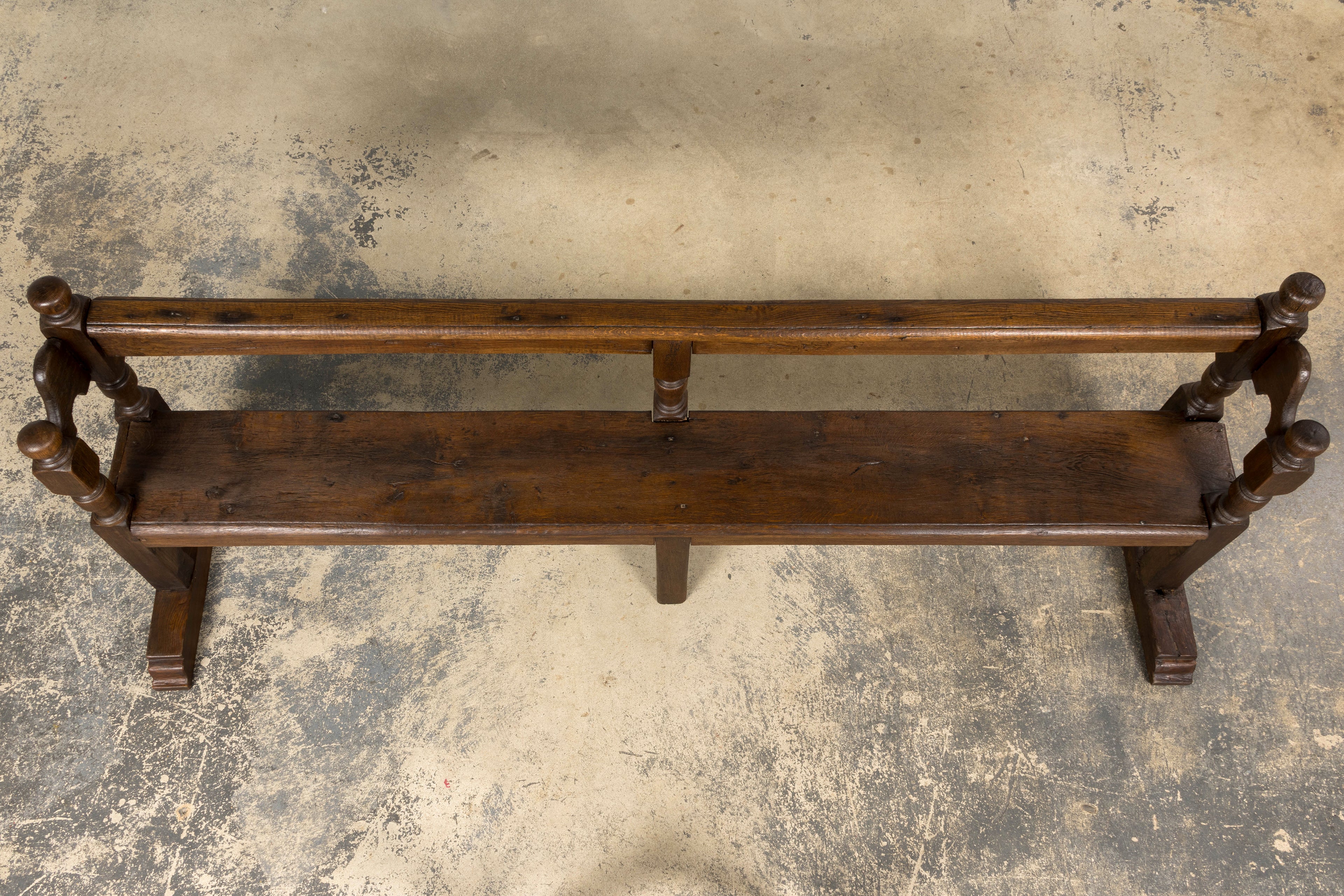 Mid 19th Century French Provincial Oak Hall Bench