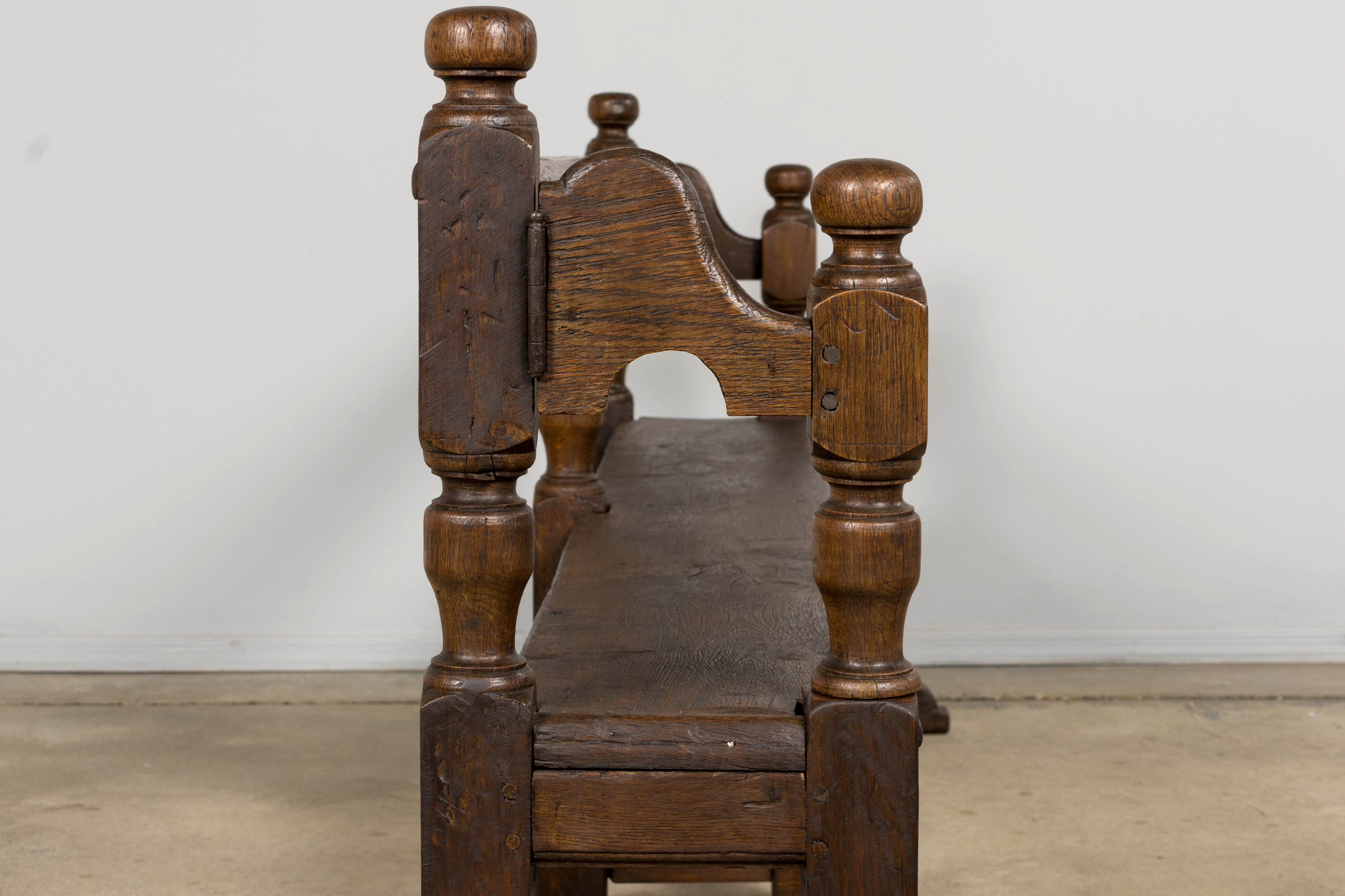 Mid 19th Century French Provincial Oak Hall Bench