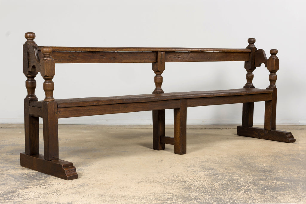 Mid 19th Century French Provincial Oak Hall Bench