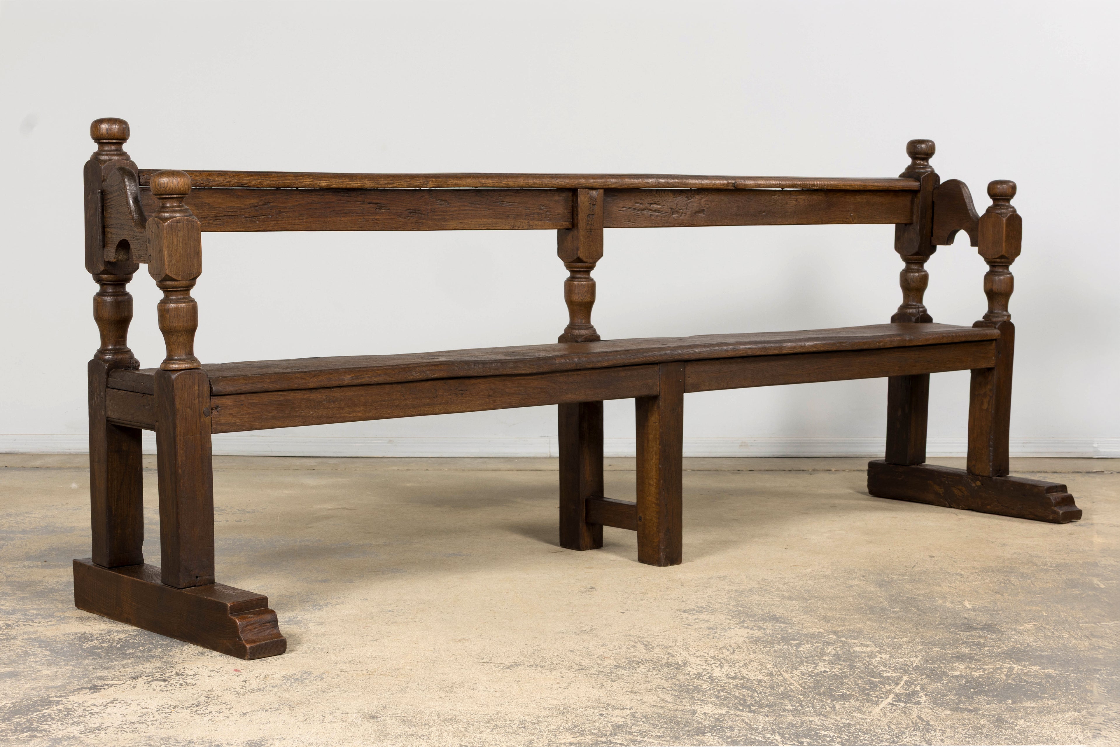 Mid 19th Century French Provincial Oak Hall Bench