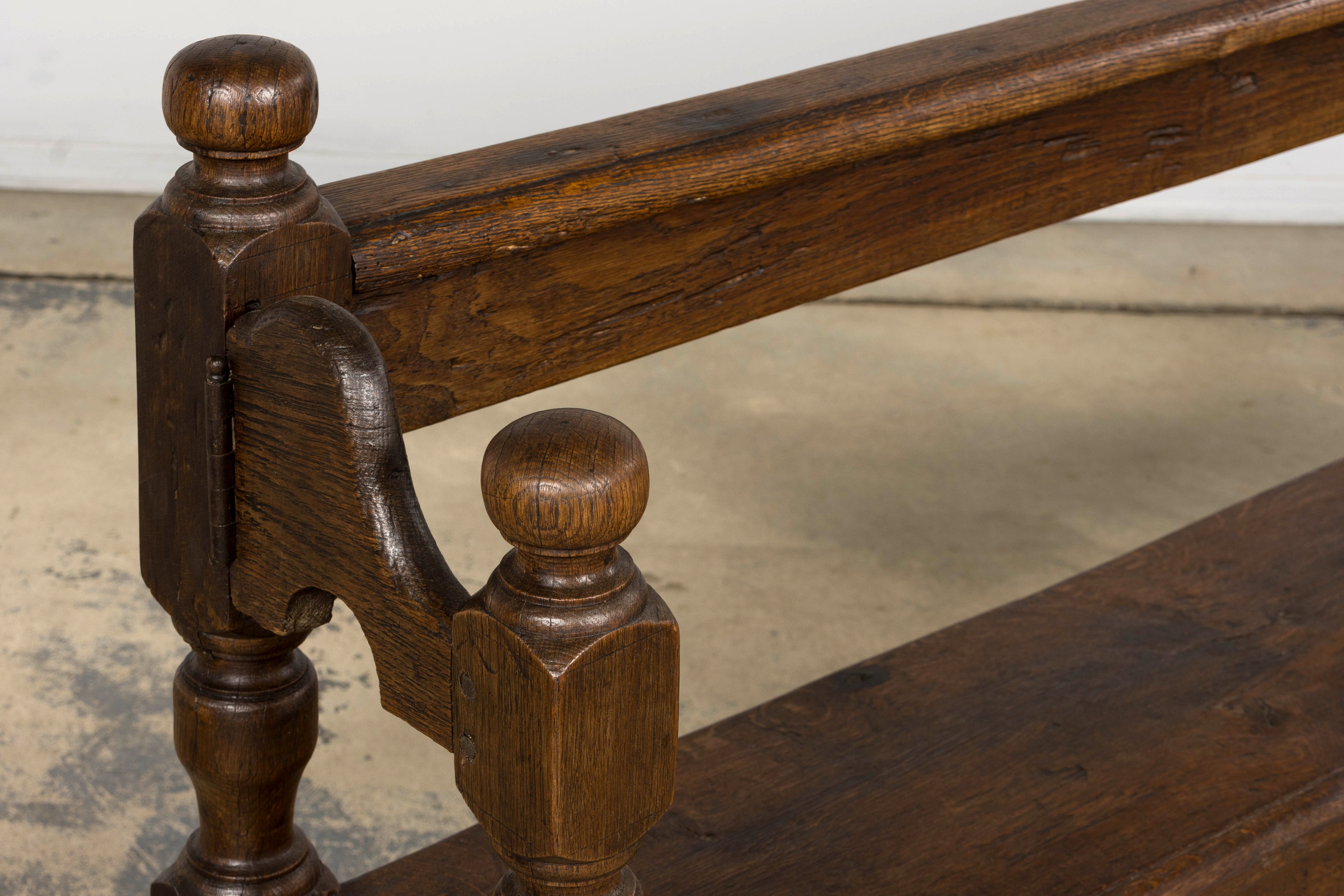 Mid 19th Century French Provincial Oak Hall Bench