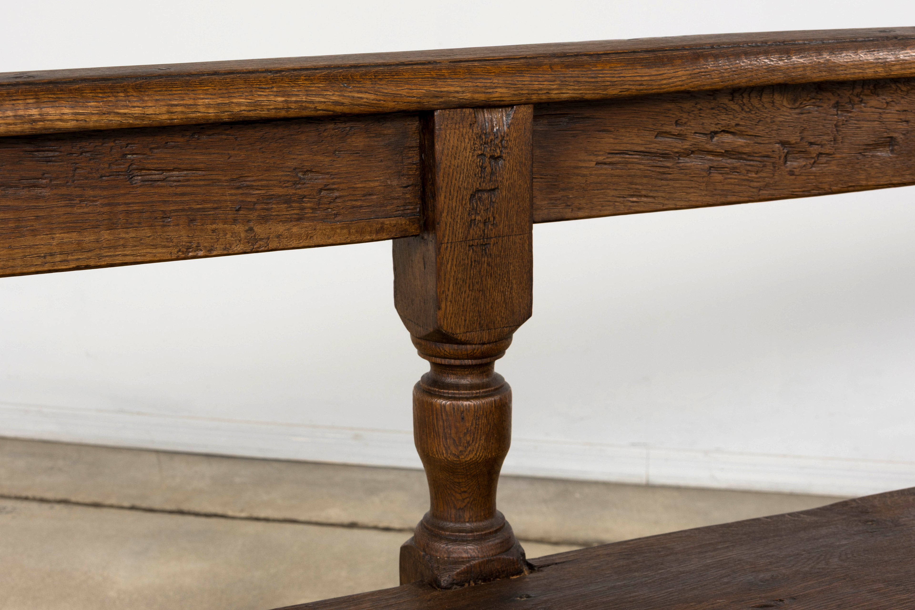 Mid 19th Century French Provincial Oak Hall Bench