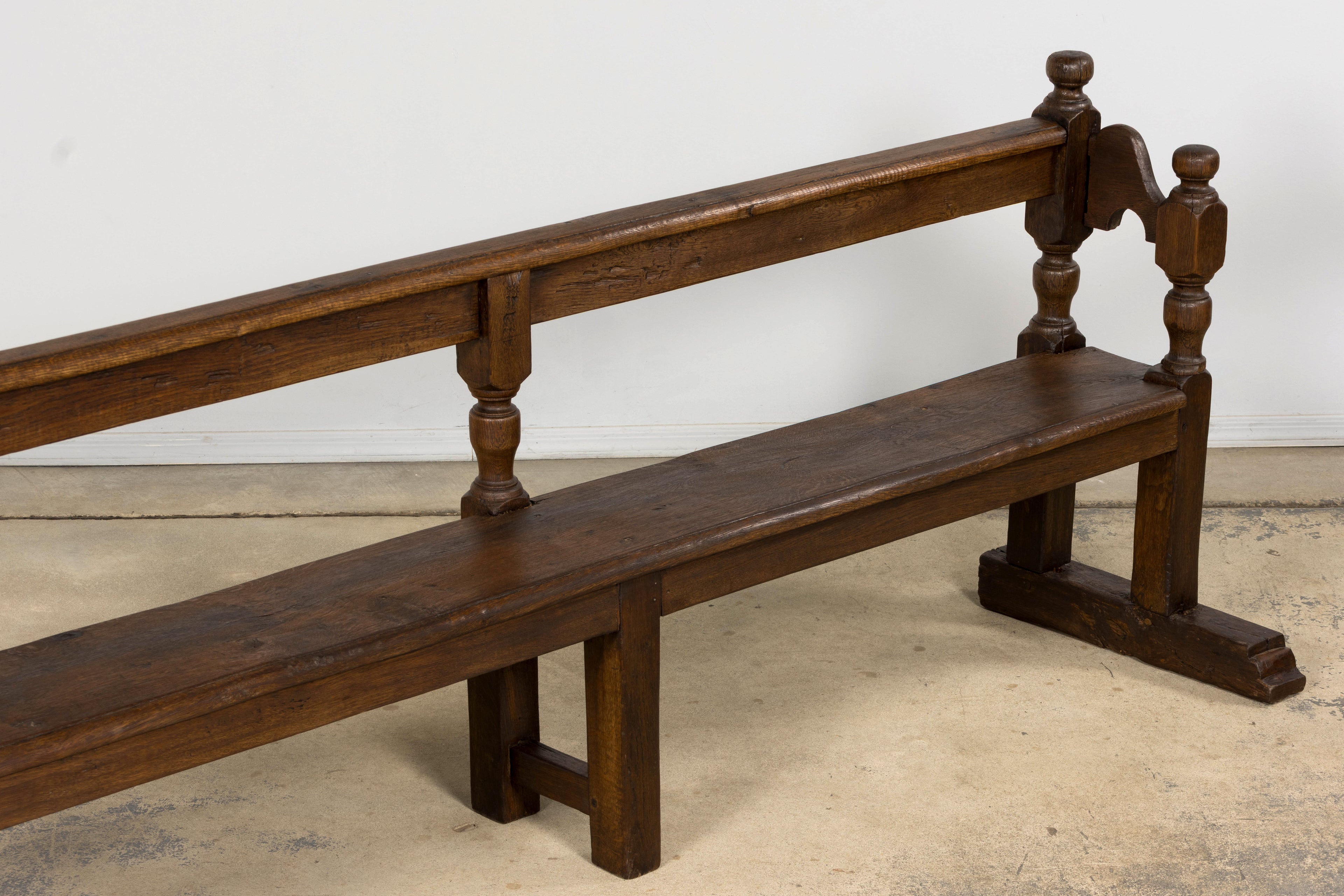 Mid 19th Century French Provincial Oak Hall Bench