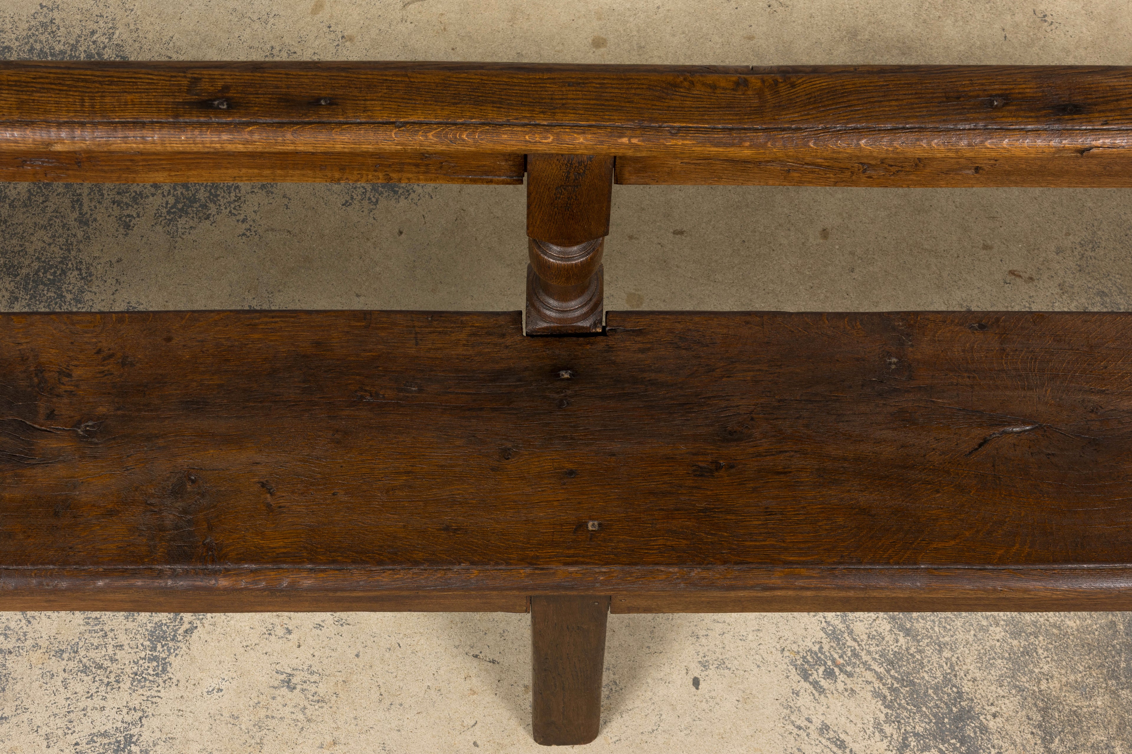 Mid 19th Century French Provincial Oak Hall Bench
