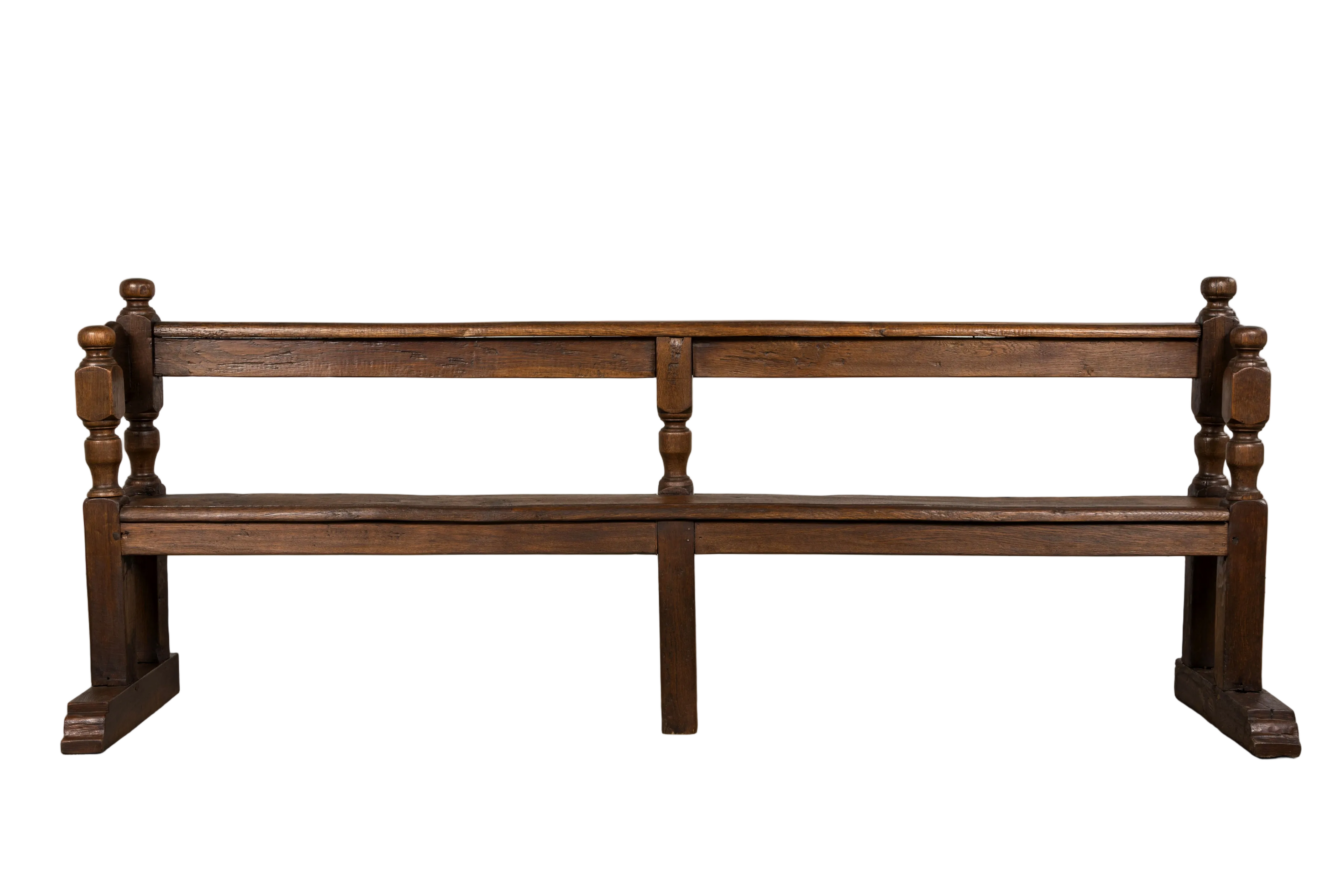 Mid 19th Century French Provincial Oak Hall Bench