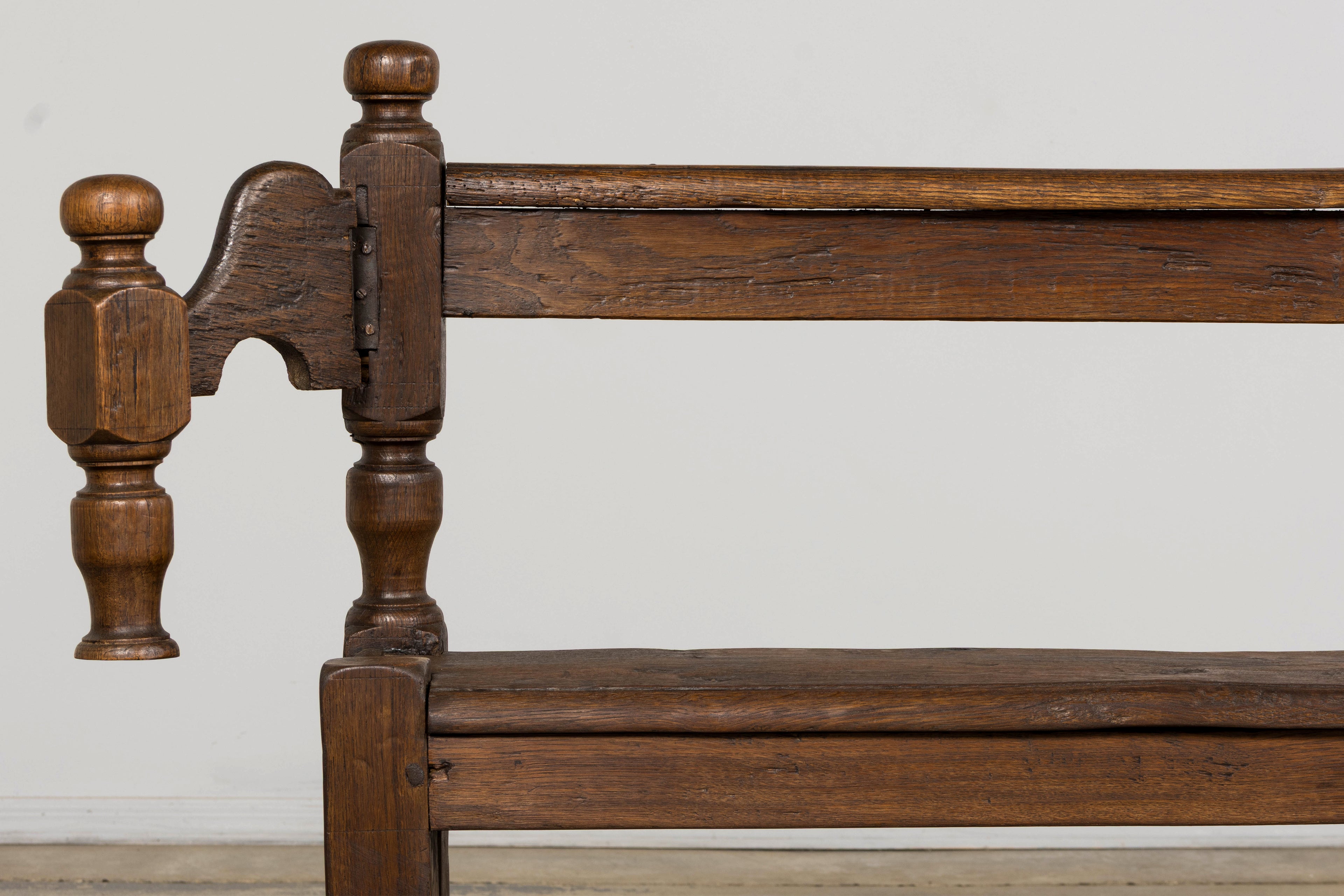 Mid 19th Century French Provincial Oak Hall Bench