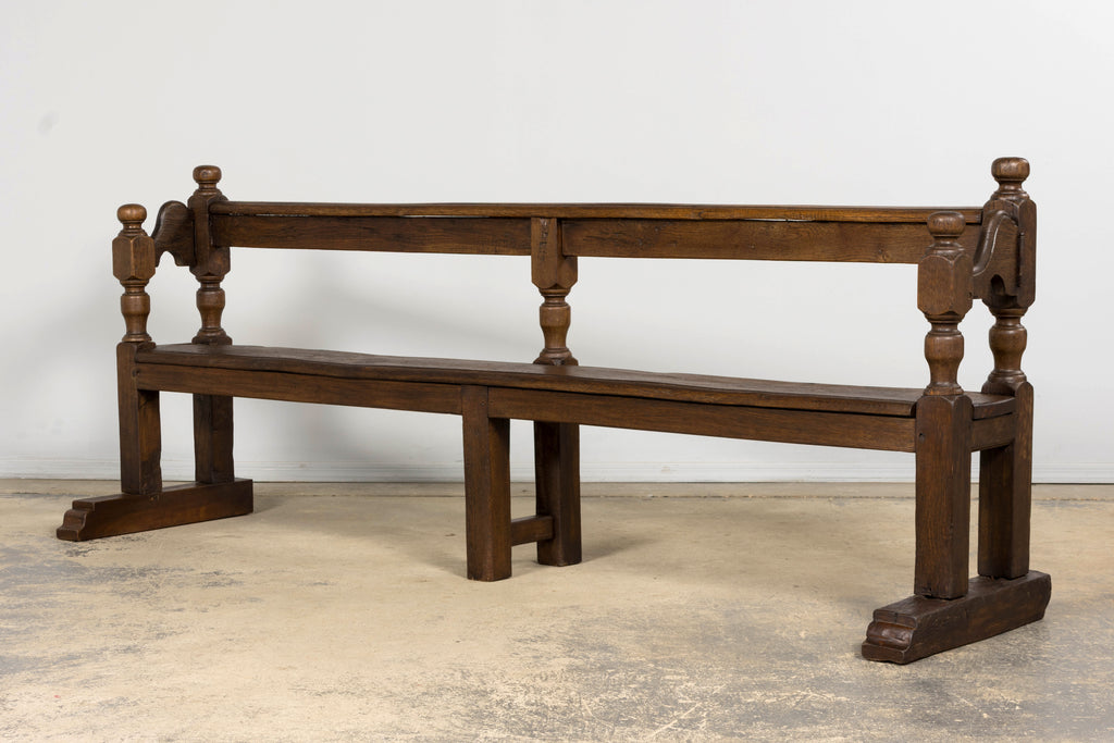 Mid 19th Century French Provincial Oak Hall Bench