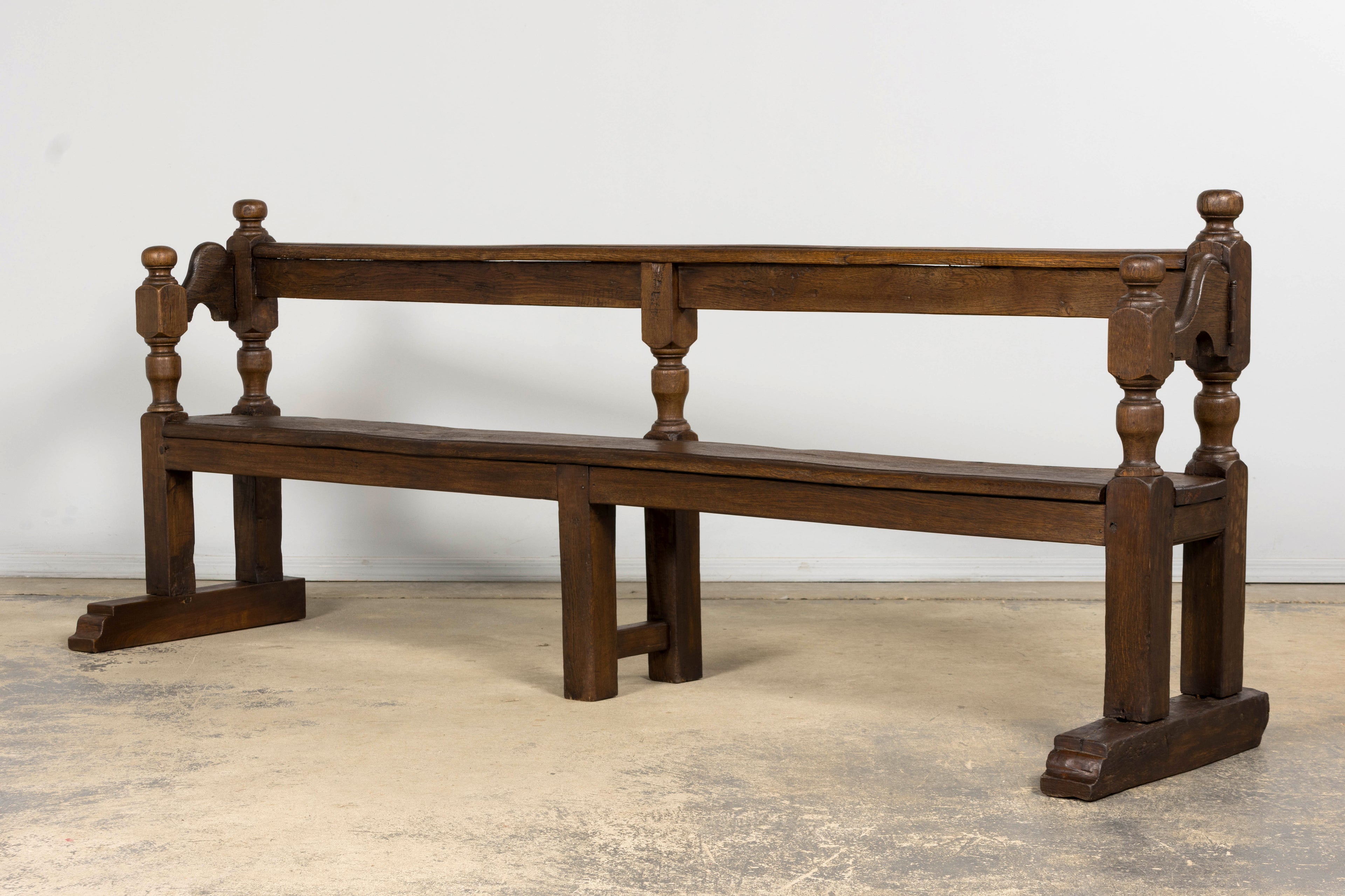 Mid 19th Century French Provincial Oak Hall Bench