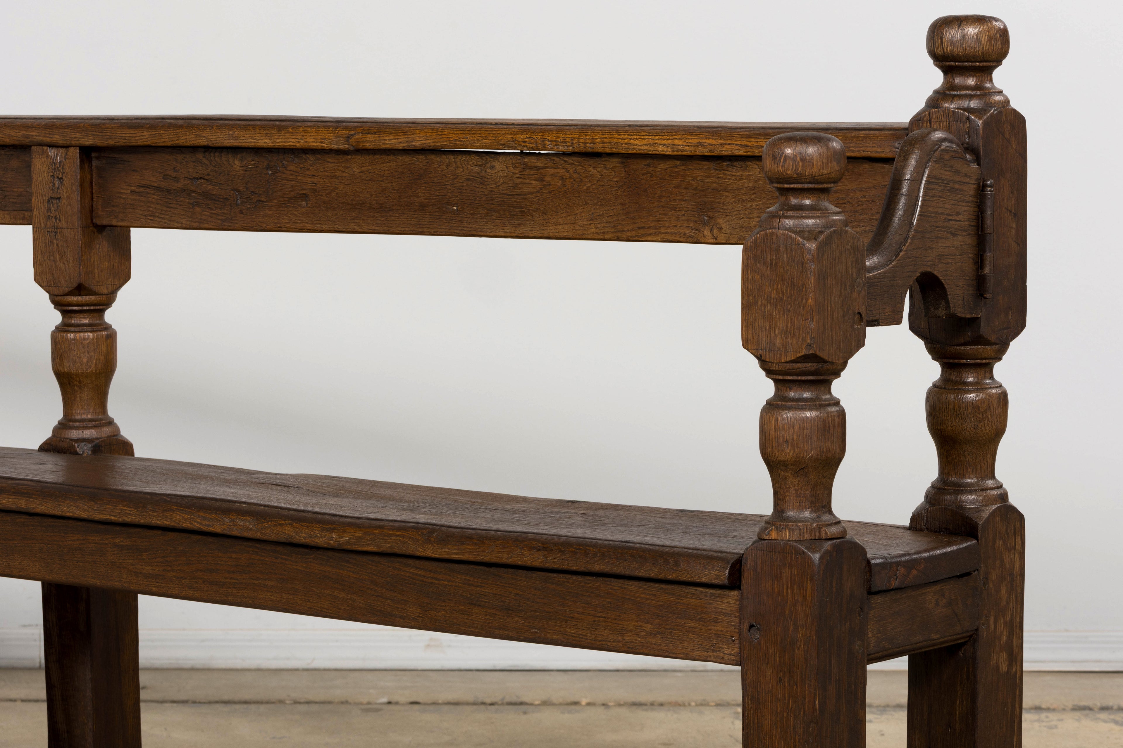 Mid 19th Century French Provincial Oak Hall Bench