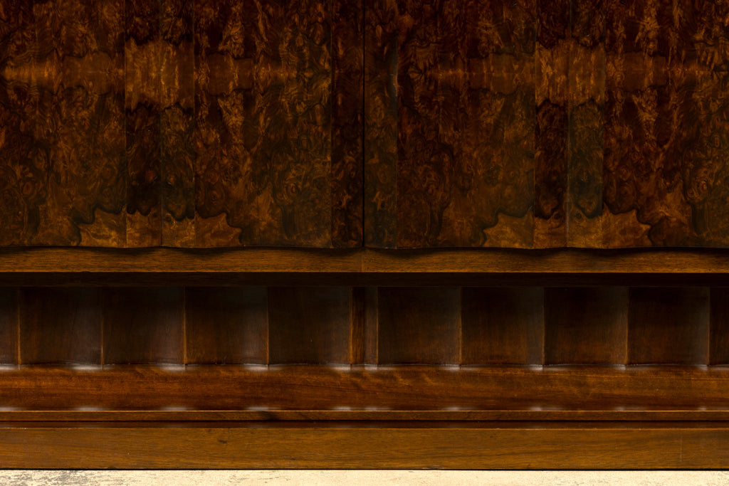 1940s Monumental Sideboard by A. Bicchierini, Burl Wood & Marble, Provence