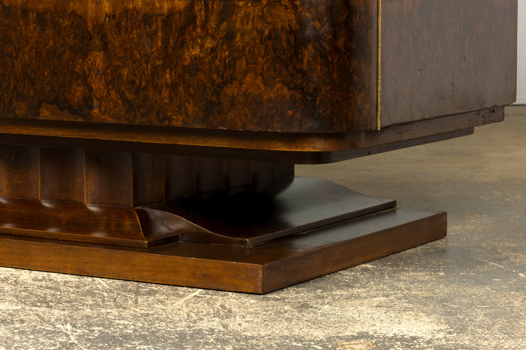 1940s Monumental Sideboard by A. Bicchierini, Burl Wood & Marble, Provence