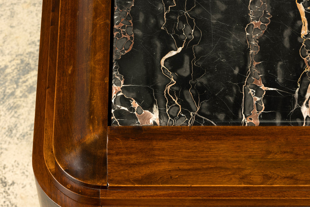 1940s Monumental Sideboard by A. Bicchierini, Burl Wood & Marble, Provence