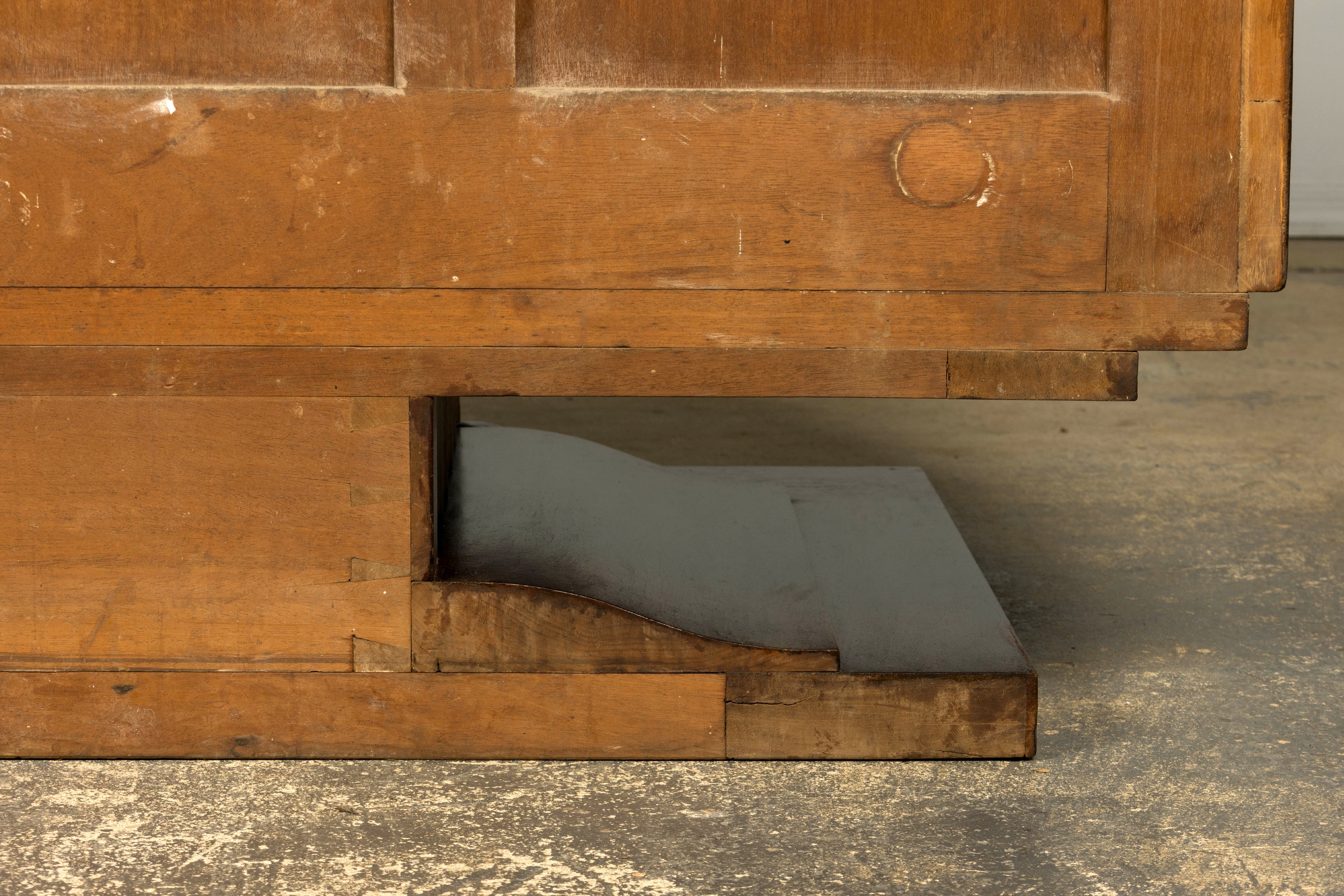 1940s Monumental Sideboard by A. Bicchierini, Burl Wood & Marble, Provence