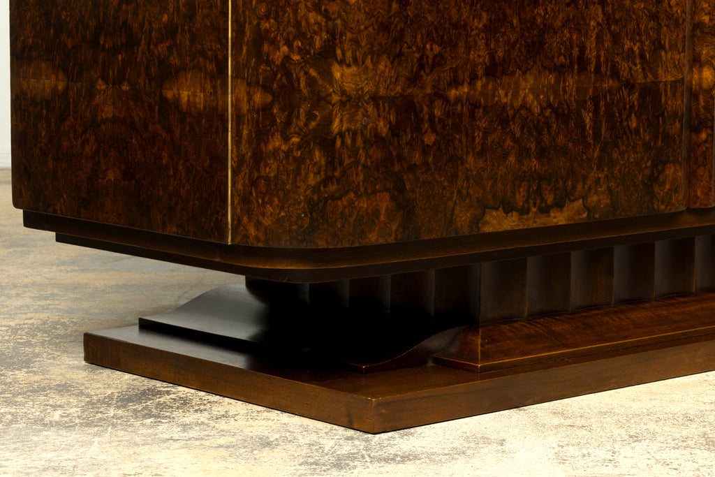 1940s Monumental Sideboard by A. Bicchierini, Burl Wood & Marble, Provence