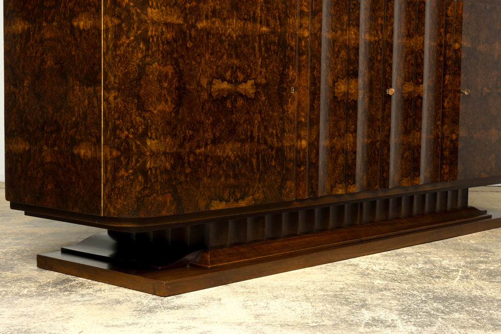 1940s Monumental Sideboard by A. Bicchierini, Burl Wood & Marble, Provence