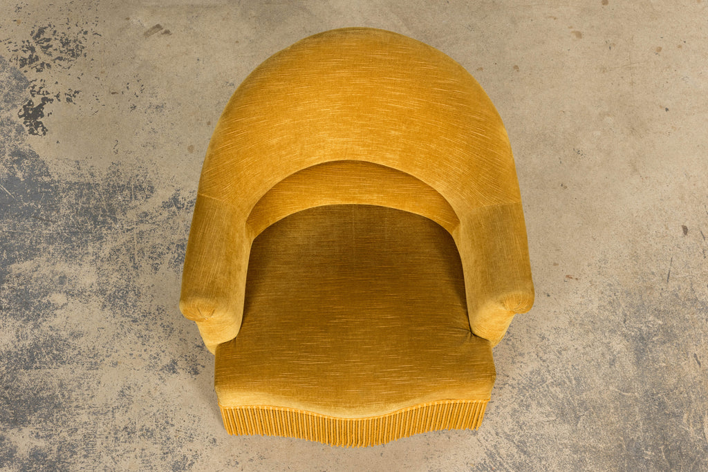 Napoleon III Style Velvet Crapaud Armchair, Provence, 1940