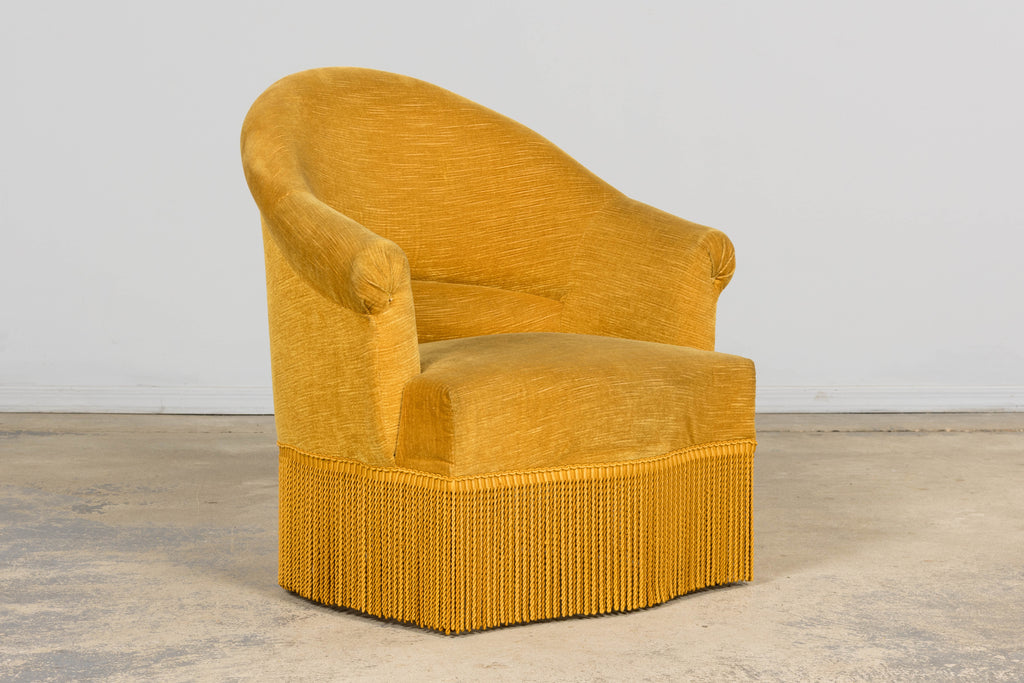 Napoleon III Style Velvet Crapaud Armchair, Provence, 1940