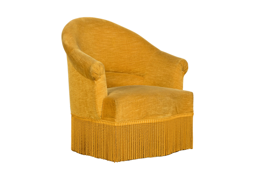 Napoleon III Style Velvet Crapaud Armchair, Provence, 1940