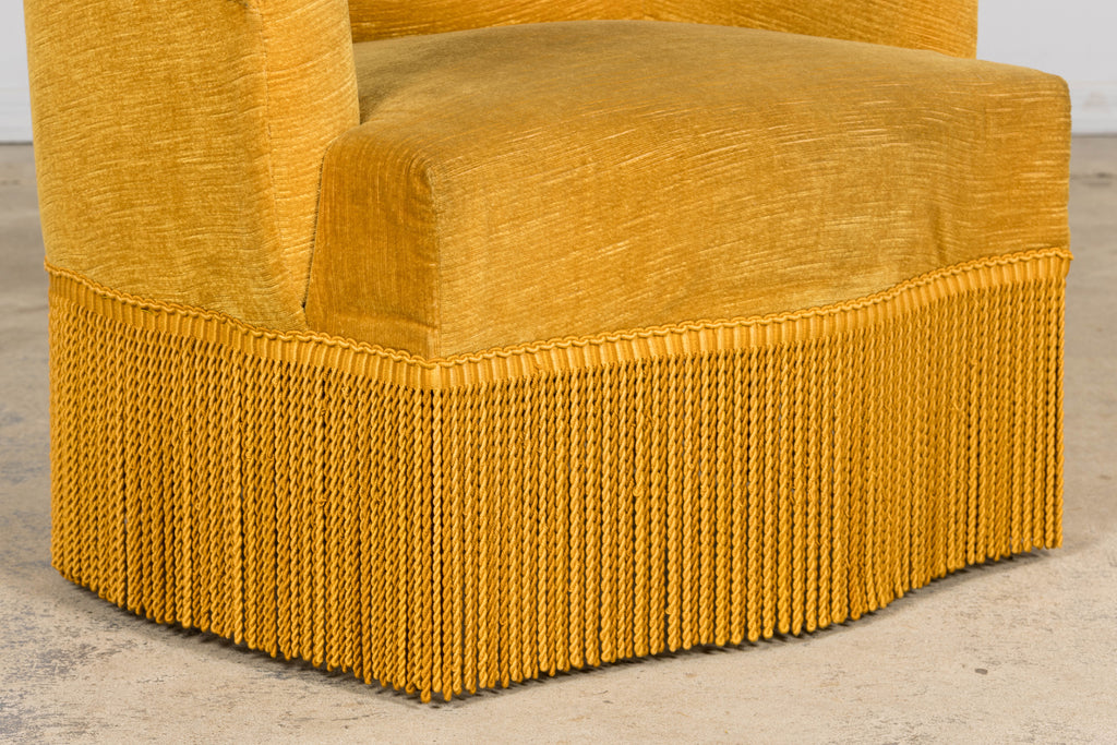 Napoleon III Style Velvet Crapaud Armchair, Provence, 1940
