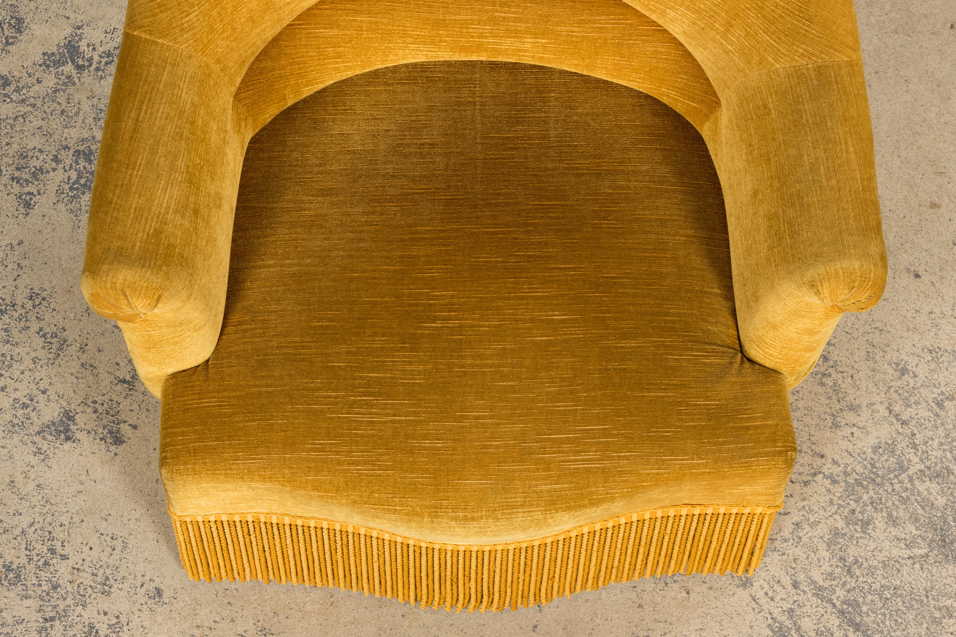 Napoleon III Style Velvet Crapaud Armchair, Provence, 1940