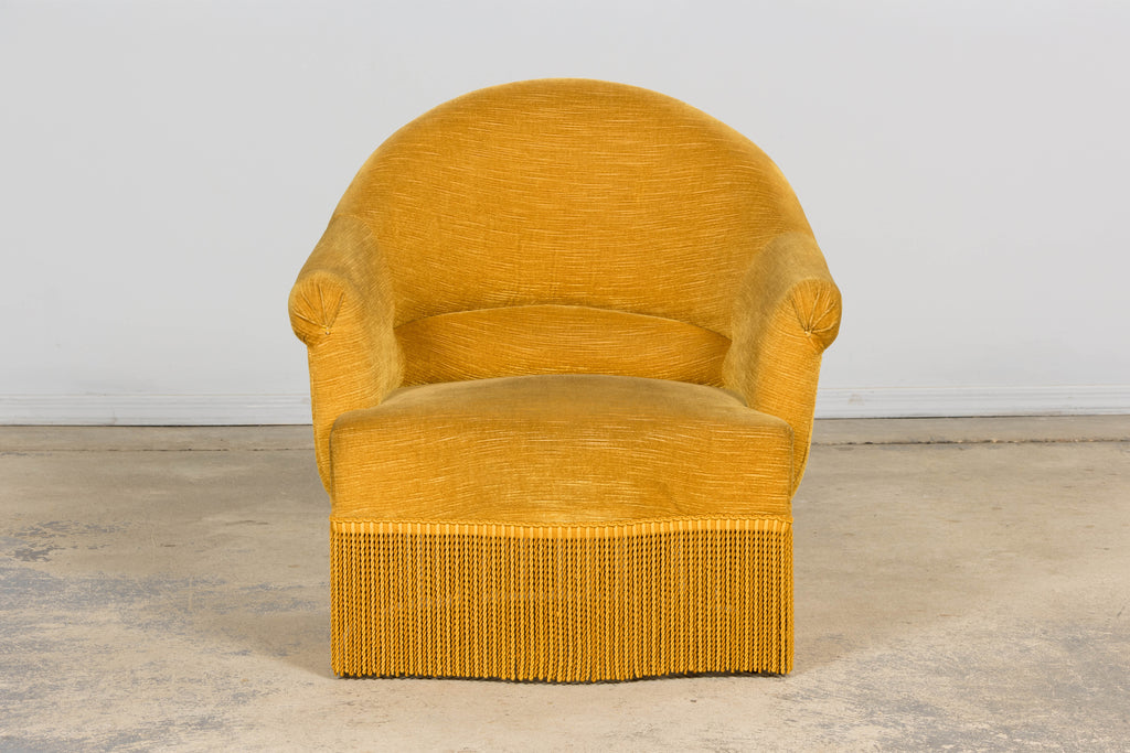 Napoleon III Style Velvet Crapaud Armchair, Provence, 1940