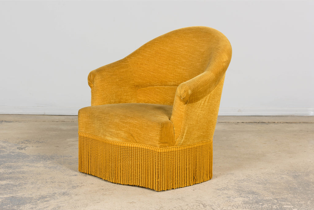 Napoleon III Style Velvet Crapaud Armchair, Provence, 1940