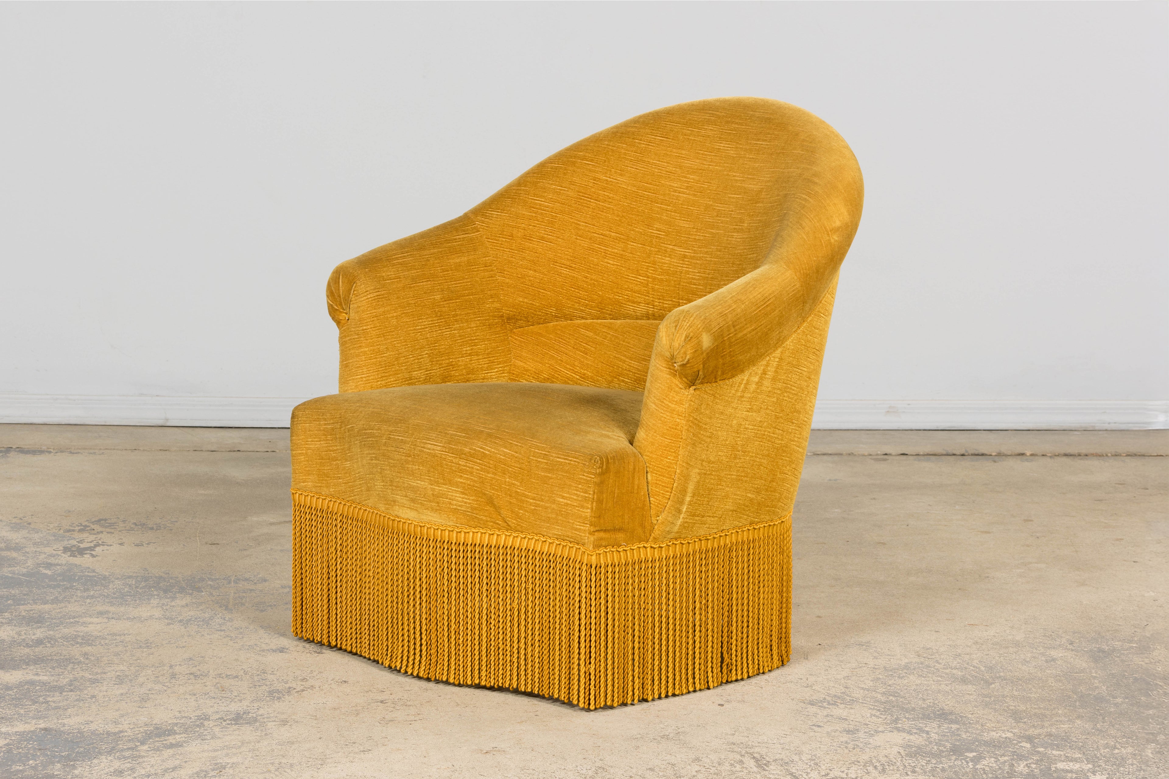 Napoleon III Style Velvet Crapaud Armchair, Provence, 1940