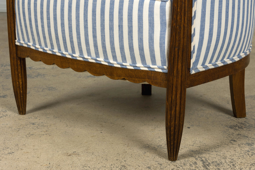 Pair of French Art Deco Maple Gondola Barrel Chairs, Provence, circa 1925