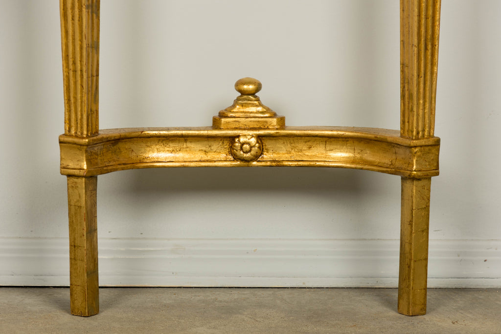 Pair of 18th Century French Louis XVI Giltwood Demilune Console Tables