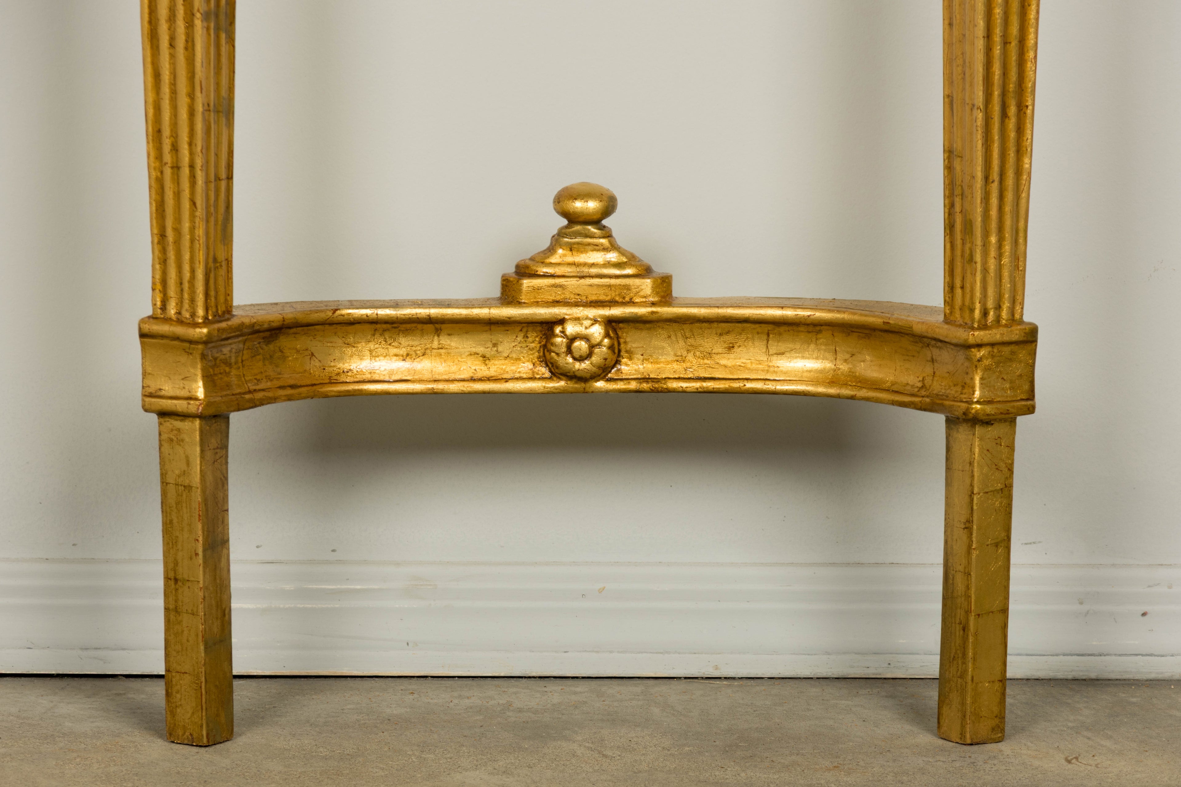 Pair of 18th Century French Louis XVI Giltwood Demilune Console Tables