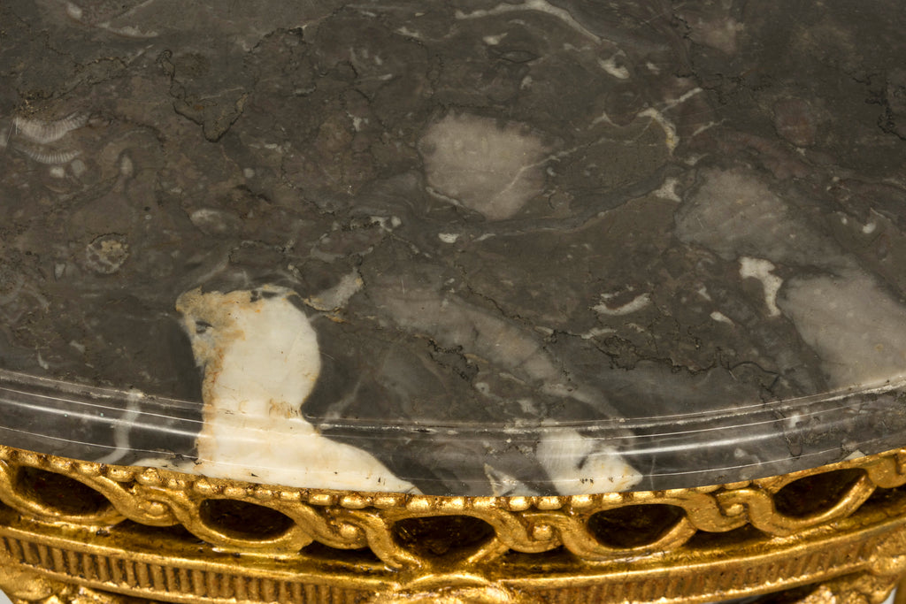 Pair of 18th Century French Louis XVI Giltwood Demilune Console Tables