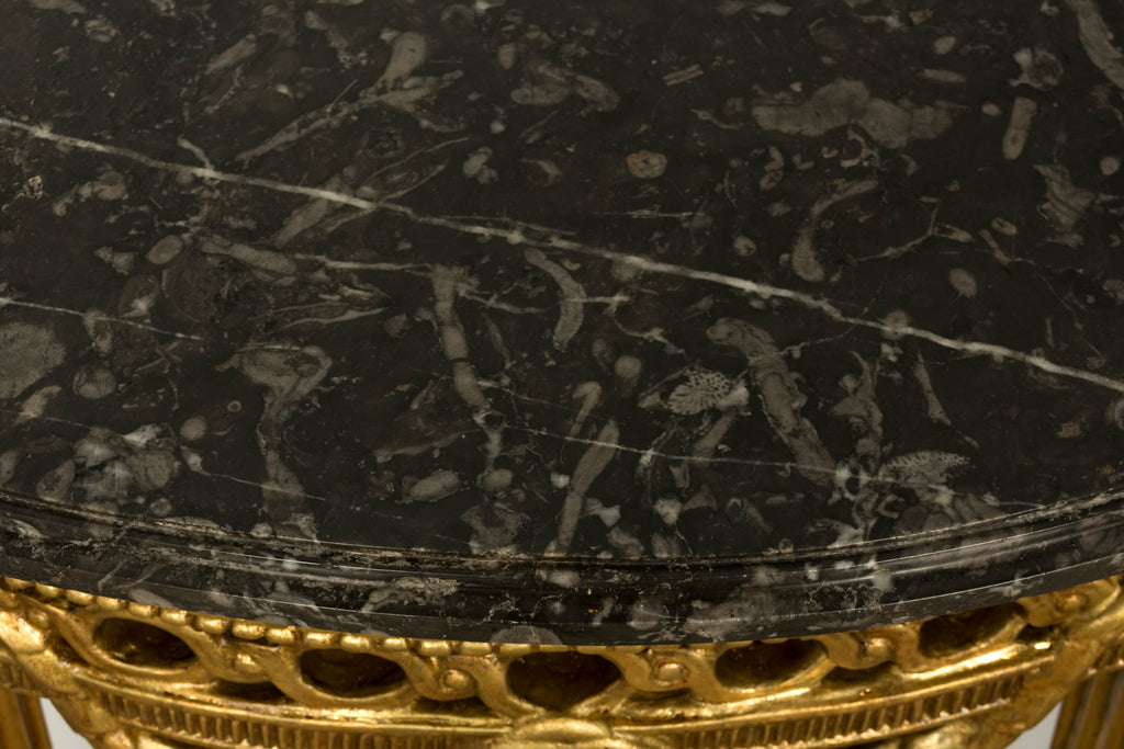 Pair of 18th Century French Louis XVI Giltwood Demilune Console Tables