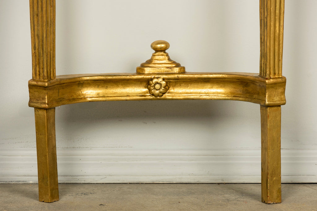 Pair of 18th Century French Louis XVI Giltwood Demilune Console Tables